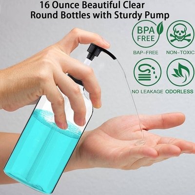 16OZ/500ml Empty Plastic Pump Bottles Dispense  Durable Refillable Containers