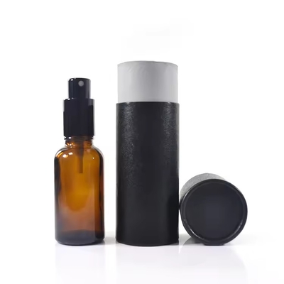 Empty Glass Essential Oil Bottle With Dropper Cap Recycled Kraft Packaging