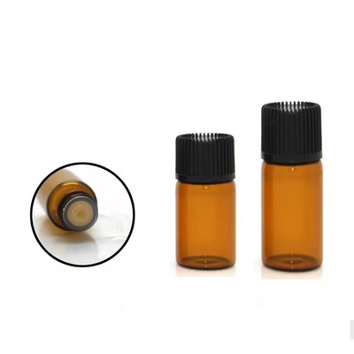 1ml 2ml 3ml 4ml 5ml Essential Oil Mini Amber Glass Vials Bottles With Screw Cap