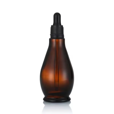 Empty Matte Brown Refillable Essential Oil Bottles  With Dropper Cap 30ml 50ml