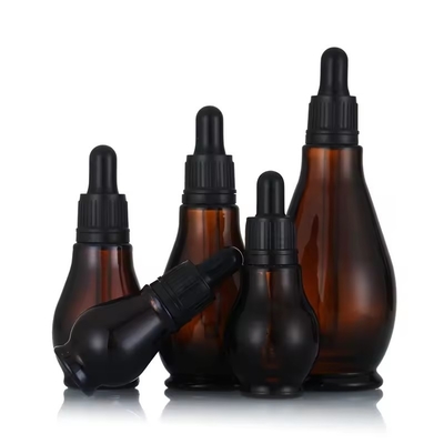 Empty Matte Brown Refillable Essential Oil Bottles  With Dropper Cap 30ml 50ml