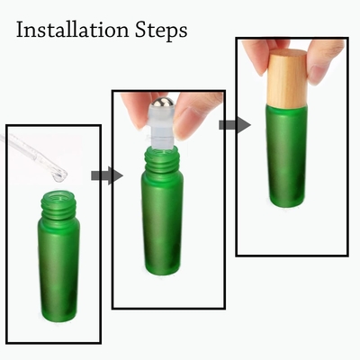 Empty Essential Oil Roll-on Bottles  with Stainless Steel Balls Frosted Glass