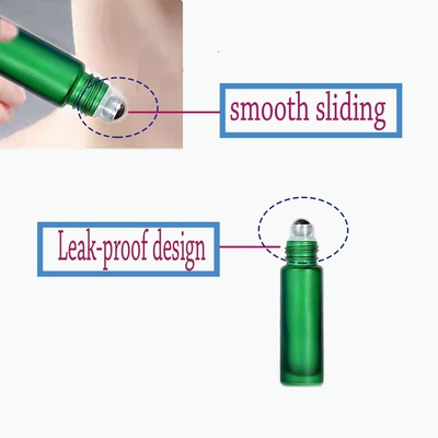 Empty Essential Oil Roll-on Bottles  with Stainless Steel Balls Frosted Glass