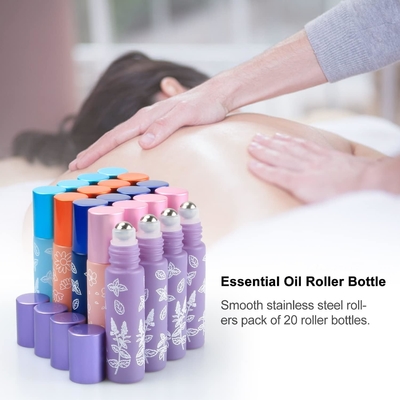 10ml Glass Roll on Bottle with Stainless Steel Roller Balls,Metal Aluminum Lid