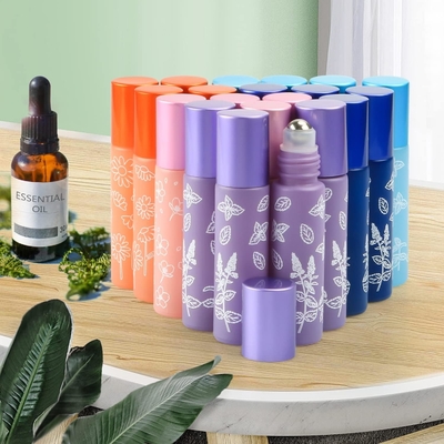 10ml Glass Roll on Bottle with Stainless Steel Roller Balls,Metal Aluminum Lid