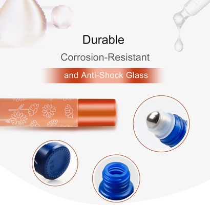 10ml Glass Roll on Bottle with Stainless Steel Roller Balls,Metal Aluminum Lid