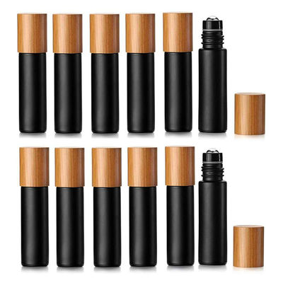 10ml 22/400 Essential Oil Bottles Bamboo Cap 22mm Clear Glass Roller Bottles