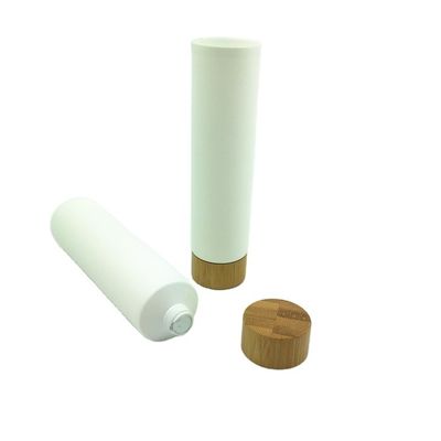 200ml Aluminum Cosmetic Soft Tube Packaging For Cosmetics Bamboo Lid 40/400 40MM