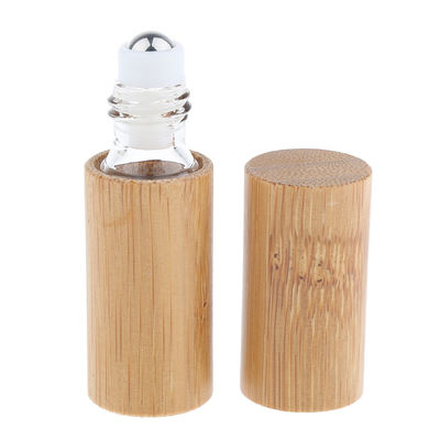5ml 2.8 Inch Empty Cosmetic Bottles Bamboo Cosmetic Packaging Oil Roller SGS