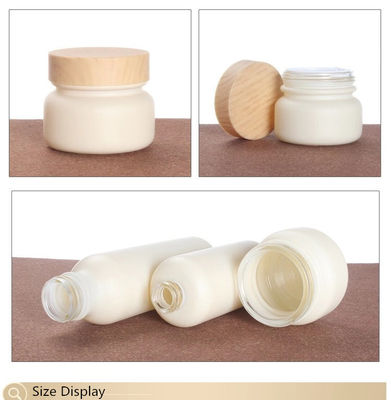 110ml 47/400 Screw Cap Glass Cosmetic Bottles Jars With Bamboo Lids 47mm