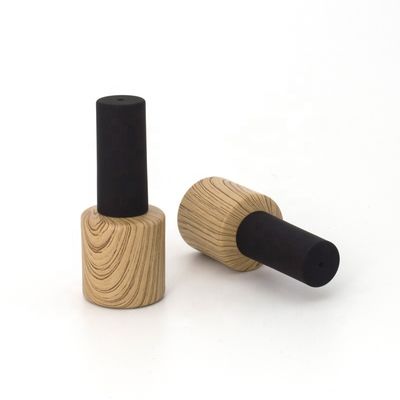 Black Bottle Gel Glass Nail Polish Bottle Bamboo ODM 10ml 0.5oz