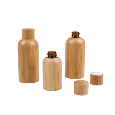 47mm 35ml Refillable Cosmetic Packaging  Jars With Bamboo Lids 28/400