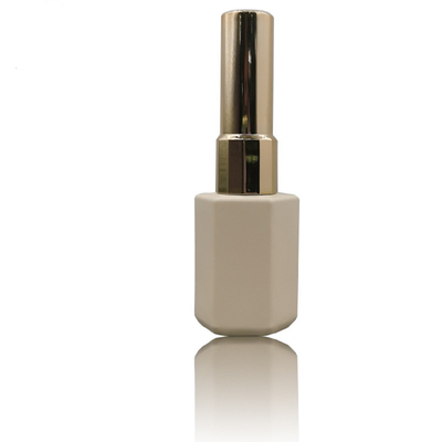 Square 12ml Nail Polish Bottle Matte Ivory Clear Empty